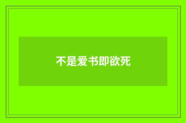不是爱书即欲死