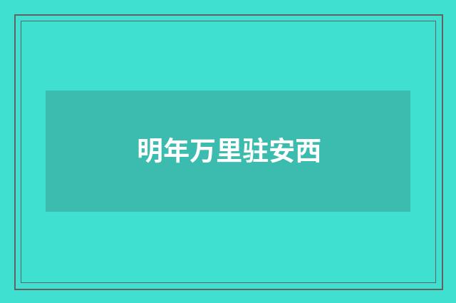 明年万里驻安西