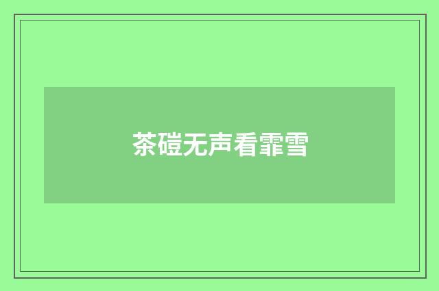 茶磑无声看霏雪