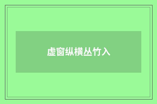 虚窗纵横丛竹入