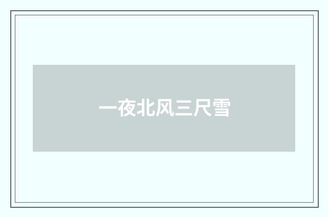 一夜北风三尺雪