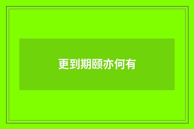 更到期颐亦何有