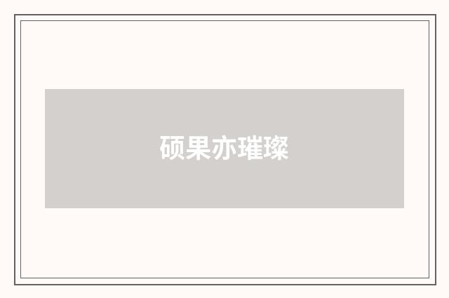 硕果亦璀璨