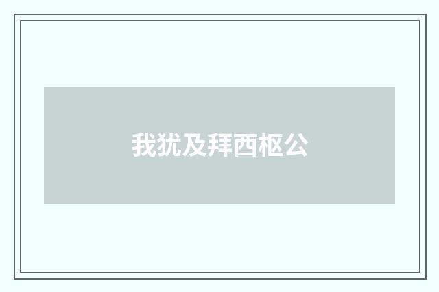 我犹及拜西枢公