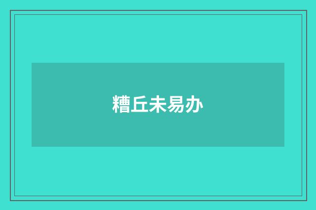 糟丘未易办