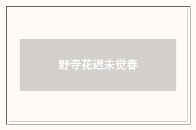 野寺花迟未觉春