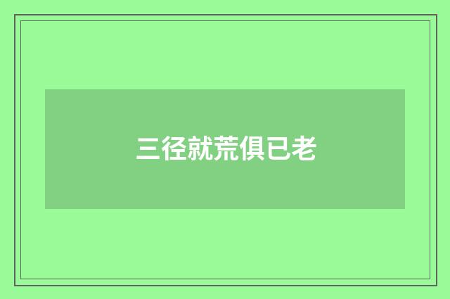 三径就荒俱已老
