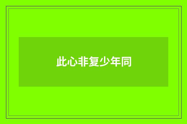 此心非复少年同