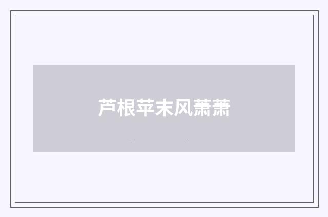芦根苹末风萧萧