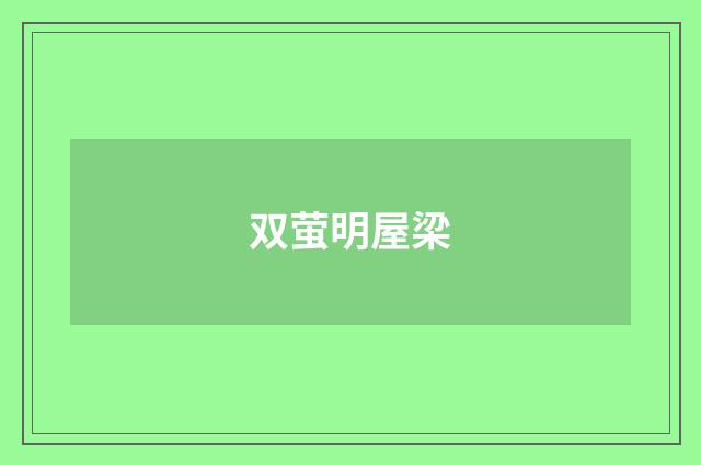 双萤明屋梁