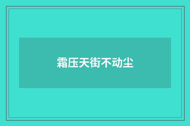 霜压天街不动尘
