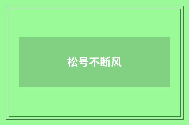 松号不断风