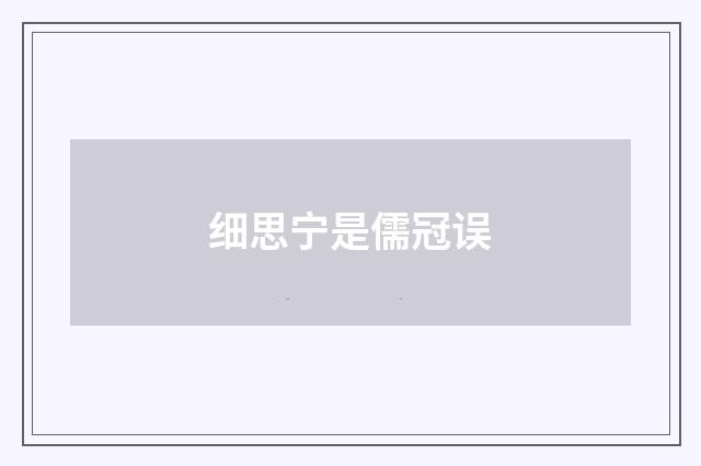 细思宁是儒冠误