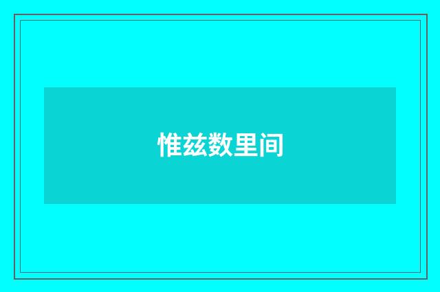 惟兹数里间