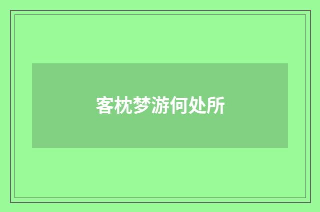 客枕梦游何处所