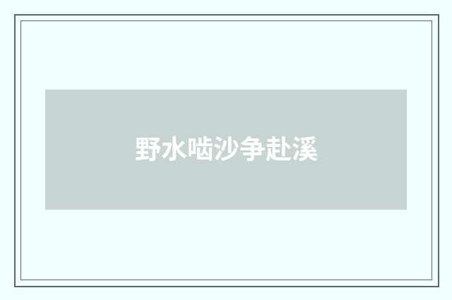 野水啮沙争赴溪