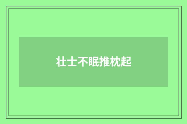 壮士不眠推枕起