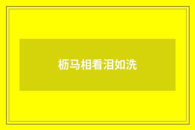 枥马相看泪如洗