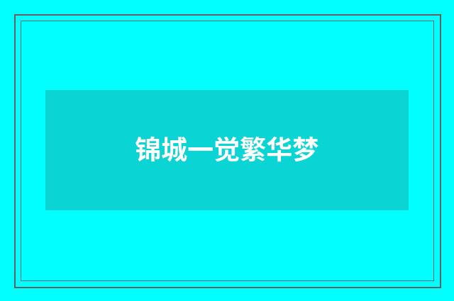 锦城一觉繁华梦