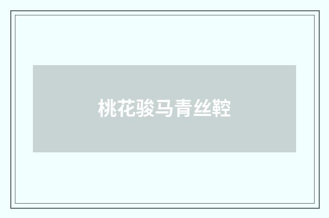 桃花骏马青丝鞚