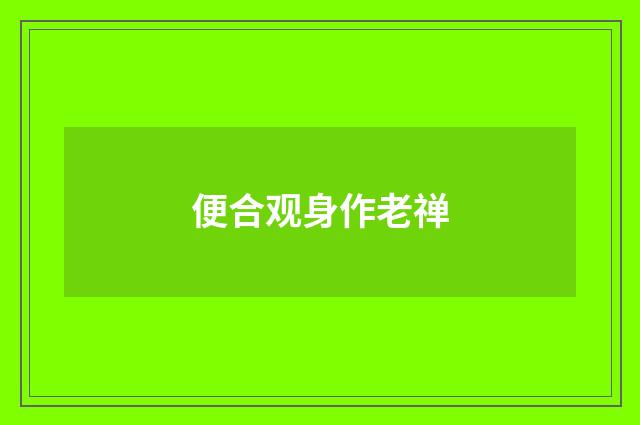 便合观身作老禅