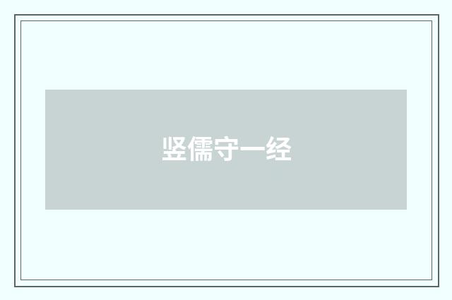 竖儒守一经