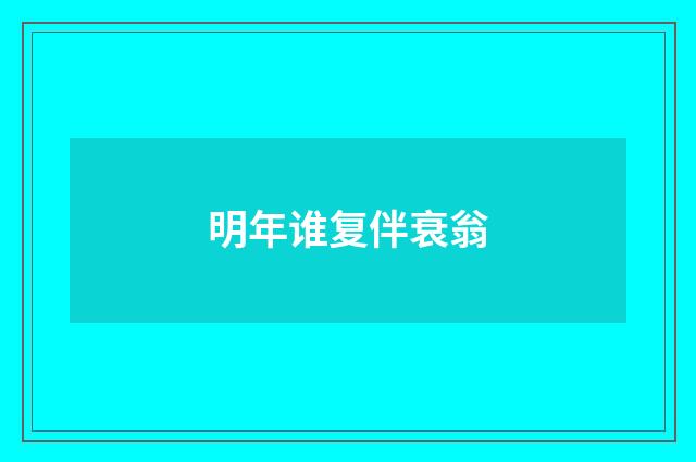 明年谁复伴衰翁