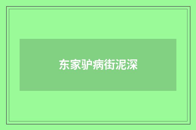 东家驴病街泥深