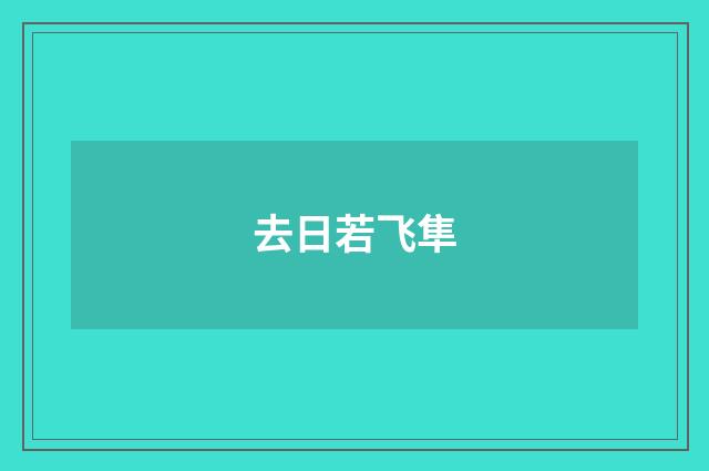 去日若飞隼