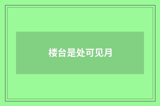 楼台是处可见月