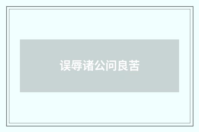 误辱诸公问良苦