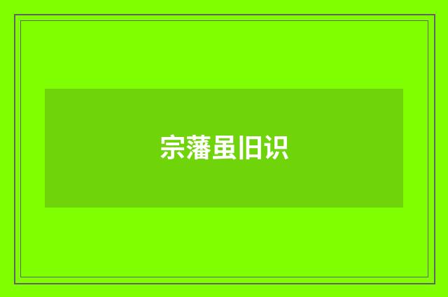 宗藩虽旧识