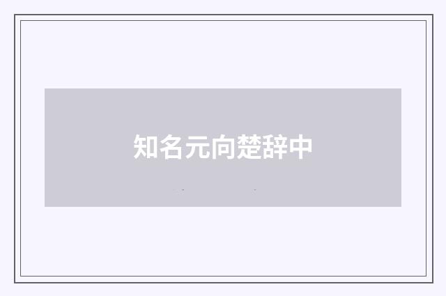 知名元向楚辞中