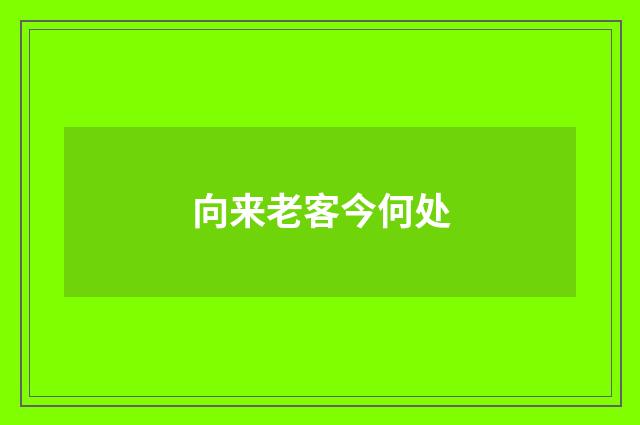 向来老客今何处