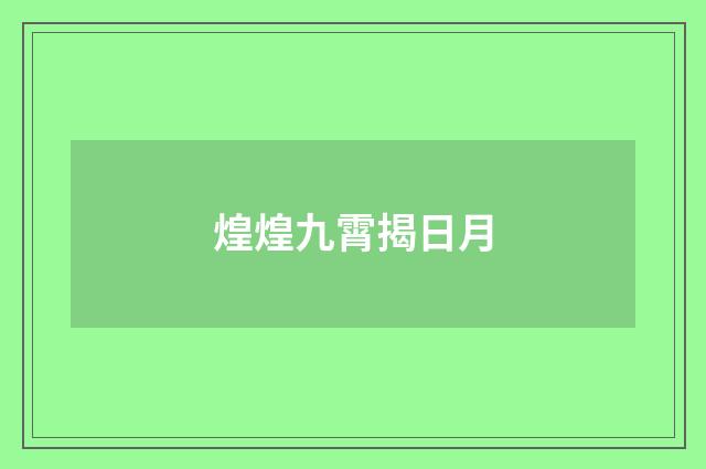 煌煌九霄揭日月