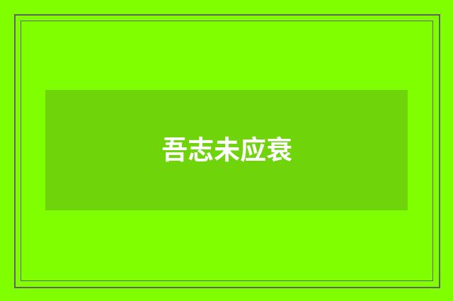 吾志未应衰