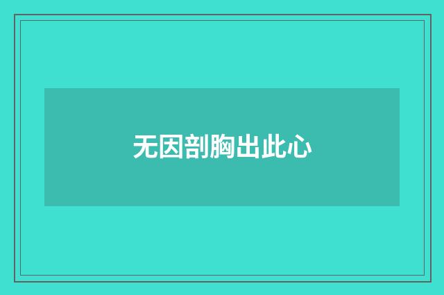 无因剖胸出此心