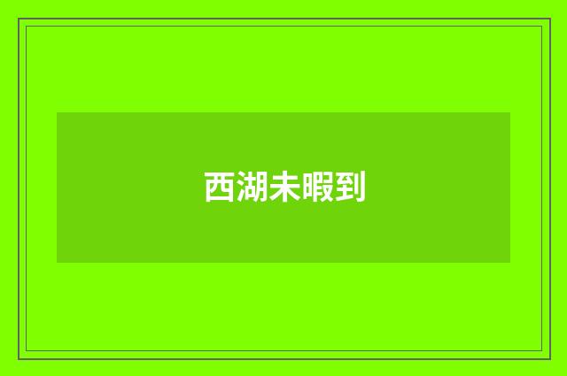 西湖未暇到
