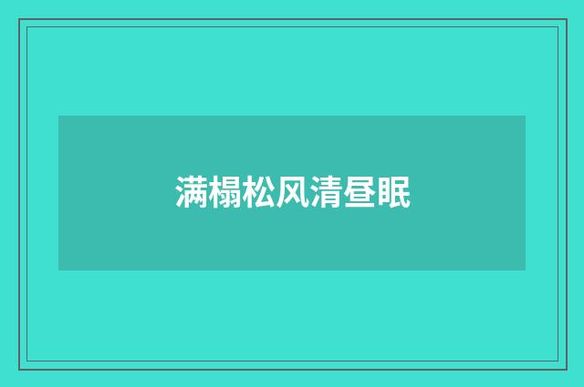 满榻松风清昼眠