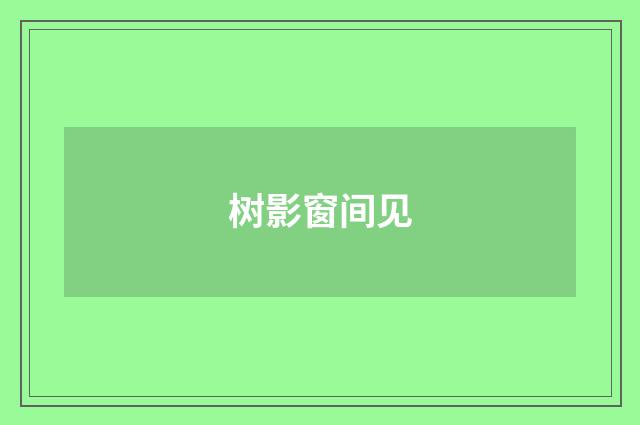 树影窗间见