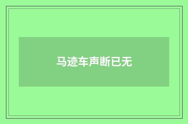 马迹车声断已无