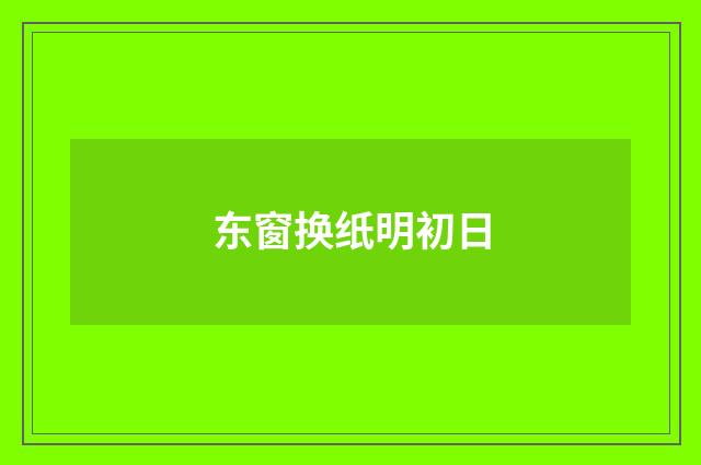 东窗换纸明初日