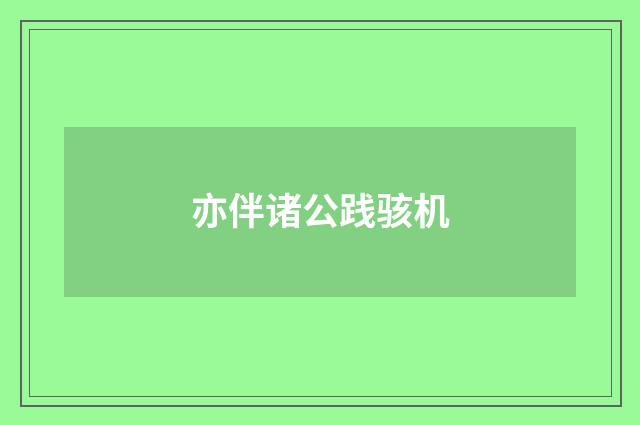 亦伴诸公践骇机