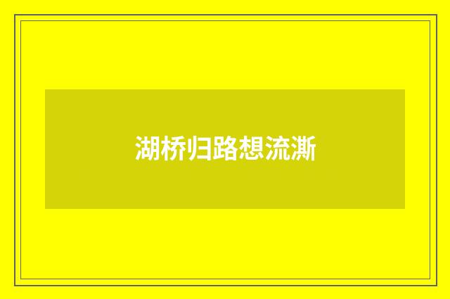 湖桥归路想流澌