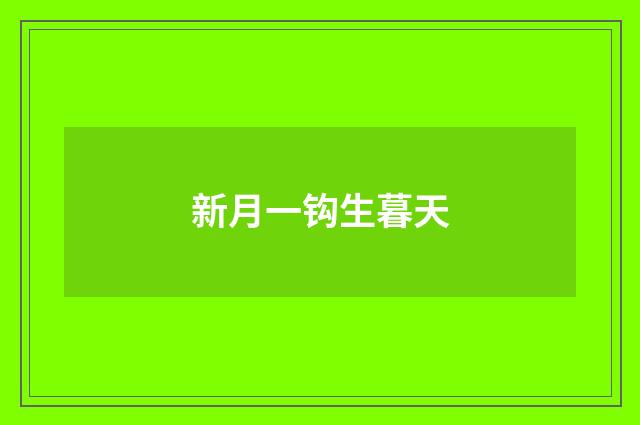 新月一钩生暮天