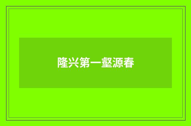 隆兴第一壑源春