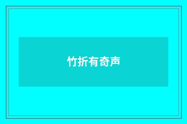 竹折有奇声