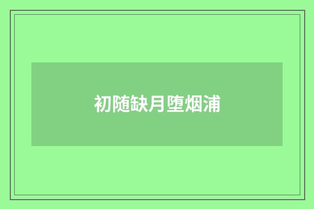初随缺月堕烟浦