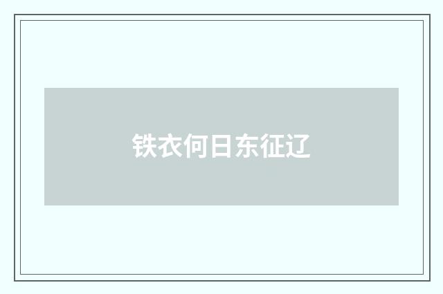 铁衣何日东征辽