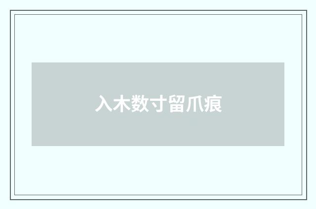 入木数寸留爪痕